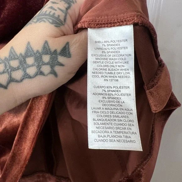 DANIELLE BERNSTEIN Rust Velvet Dress - Picture 5 of 7